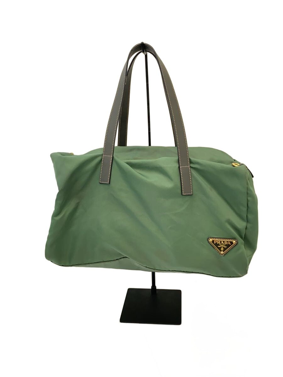 PRADA - 【中古】PRADA◆ハンドバッグ/ナイロン/KHK/無地【バッグ】