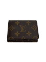 【中古】LOUIS VUITTON◆アンヴェロップ・カルトドゥヴィジット_モノグラム・キャンバス_BRW/PVC/BRW/レディース【服飾雑貨他】