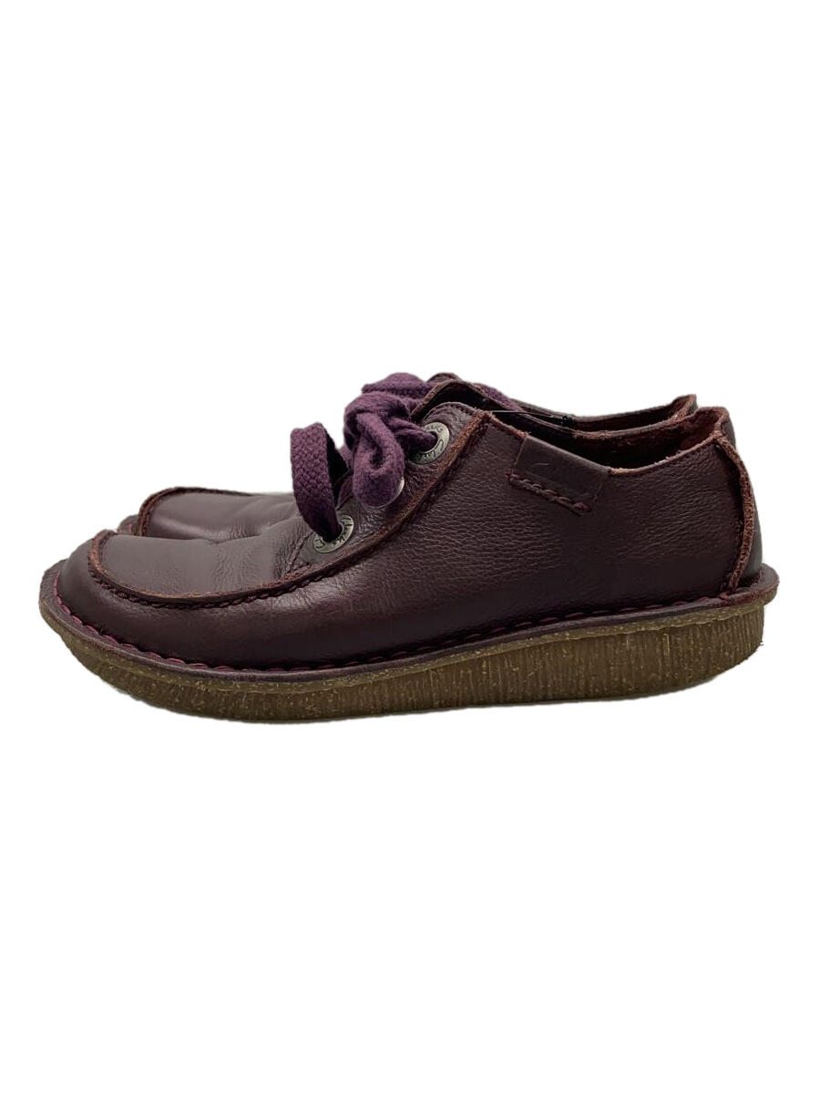 【中古】Clarks◆ファニードリーム/ローカットスニーカー/22.5cm/PUP/レザー【シューズ】