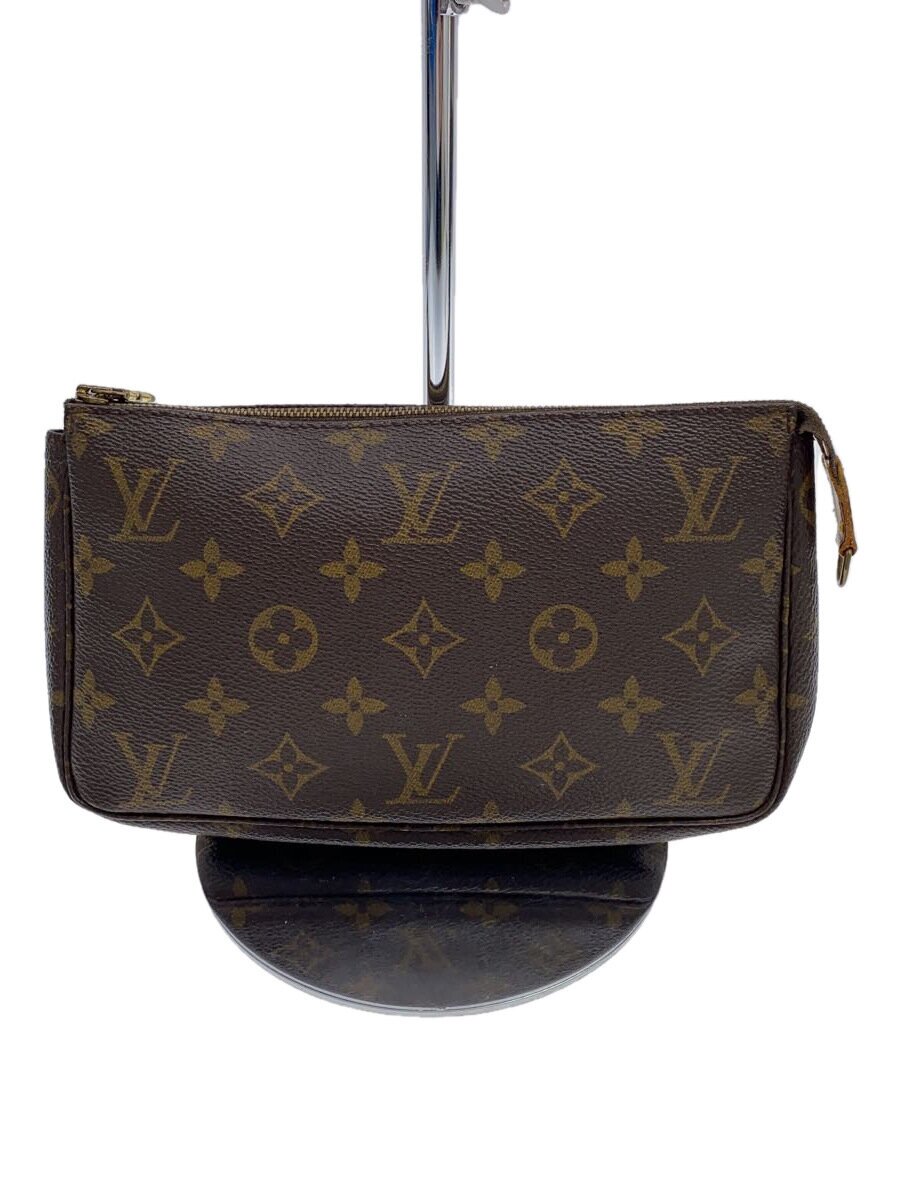 【中古】LOUIS VUITTON◆1)ポシェット・アクセソワール_モノグラム・キャンバス_BRW/PVC/BRW//【バッグ】