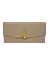 【中古】Salvatore Ferragamo◆長財布/レザー/CRM/レディース/IY-22D150【服飾雑貨他】