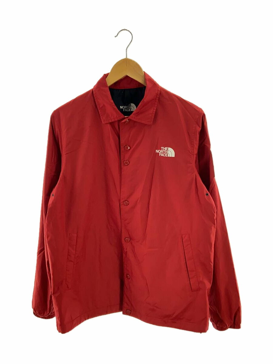 【中古】THE NORTH FACE◆THE COACH JACKET_ザ コーチジャケット/M/ナイロン/RED【メンズウェア】