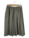 【中古】noir kei ninomiya◆ロングスカート/M/ウール/BLK/チェック/3K-S014【レディースウェア】