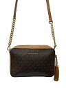 【中古】MICHAEL KORS◆ショルダーバッグ/レザー/BRW/総柄/32F8GF5M2B/タッセル【バッグ】