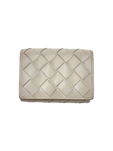 【中古】BOTTEGA VENETA◆2つ折り財布/レザー/WHT/レディース【服飾雑貨他】 【中古】BOTTEGA VENETA◆2つ折り財布/レザー/WHT/レディース【服飾雑貨他】