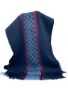 【中古】GUCCI◆マフラー/ウール/ブラック/メンズ【服飾雑貨他】