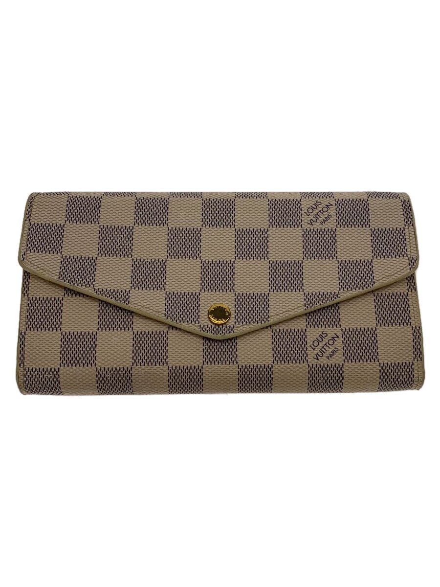 【中古】LOUIS VUITTON◆2)ポルト・フォイユ・サラ_ダミエ・アズール/PVC/WHT/総柄/レディース【服飾雑貨他】