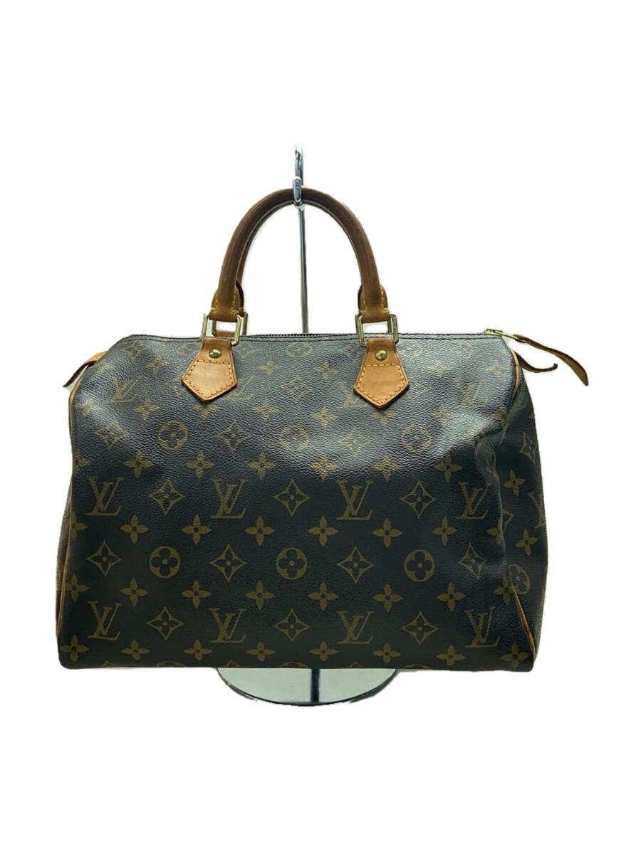 【中古】LOUIS VUITTON◆1)スピーディ30_モノグラム・キャンバス_BRW/PVC/BRW【バッグ】