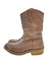 【中古】RED WING◆ペコスブーツ/--/BRW/レザー/1155【シューズ】