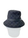 【中古】GUCCI◆バケットハット/--/コットン/BLK/総柄/メンズ/768647【服飾雑貨他】