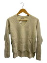 【中古】AURALEE◆18AW/SUPER FINE WOOL RIB KNIT/Vネックニット/1/ウール/クリーム/A8AV05【メンズウェア】