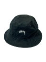 【中古】STUSSY◆バケットハット/--/コットン/BLK/無地/メンズ/1321023【服飾雑貨他】