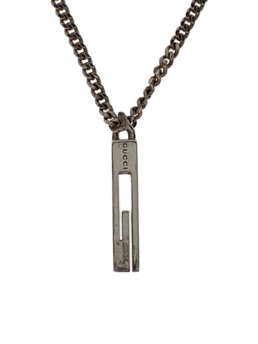【中古】GUCCI◆Gプレートネックレス/--/SLV/トップ有/メンズ【服飾雑貨他】