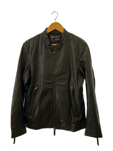【中古】BACK NUMBER◆レザージャケット・ブルゾン/XL/山羊革/BLK/無地【メンズウェア】 【中古】BACK NUMBER◆レザージャケット・ブルゾン/XL/山羊革/BLK/無地【メンズウェア】