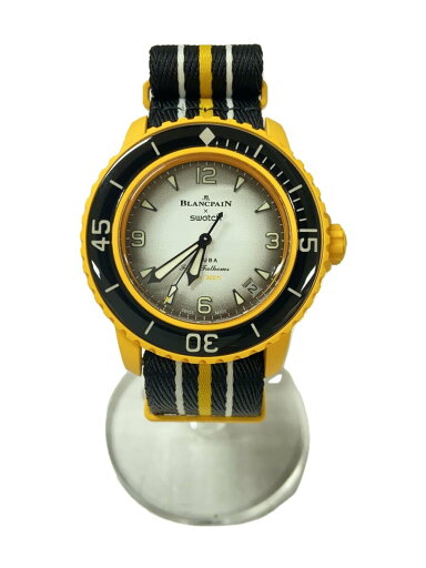 【中古】SWATCH◆PACIFIC OCEAN/自動巻腕時計/アナログ/ナイロン/WHT/YLW/S035P100//【服飾雑貨他】 【中古】SWATCH◆PACIFIC OCEAN/自動巻腕時計/アナログ/ナイロン/WHT/YLW/S035P100//【服飾雑貨他】