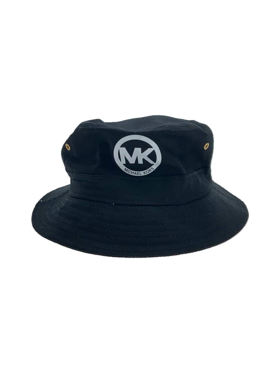【中古】MICHAEL KORS◆Tagged Bucket Hat/バケットハット/コットン/ブラック/レディース/JS3002REGJ【服飾雑貨他】