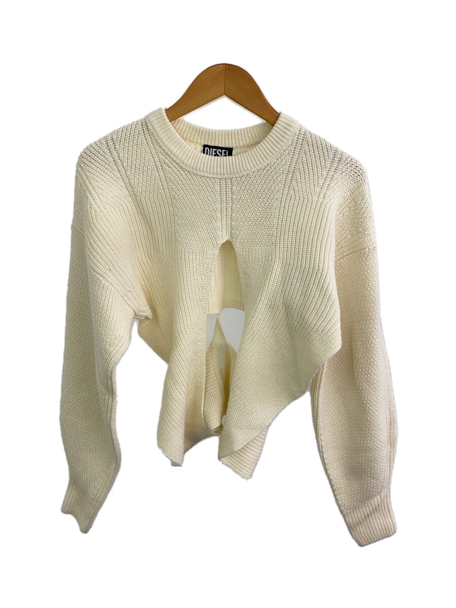 【中古】DIESEL◆ニット・セーター(厚手)/S/コットン/WHT/無地/M-RHODY【レディースウェア】