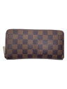 【中古】LOUIS VUITTON◆1)ジッピー・ウォレット_ダミエ・エベヌ_BRW/PVC/BRW/レディース【服飾雑貨他】