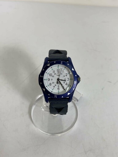 【中古】TIMEX◆クォーツ腕時計/アナログ/レザー/WHT/BLU【服飾雑貨他】 【中古】TIMEX◆クォーツ腕時計/アナログ/レザー/WHT/BLU【服飾雑貨他】