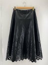 【中古】LOULOU WILLOUGHBY◆フェイクレザーパンチングスカート/2/フェイクレザー/BLK/21212011180【レディースウェア】
