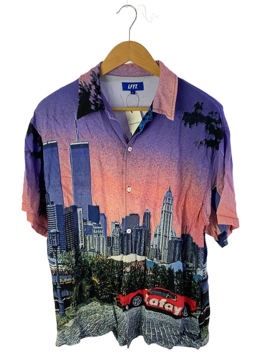 Lafayette(LFYT)◆CITYSCAPE ALLOVER PATTERN SHIRT/XXL/レーヨン/BLU/LS250204//