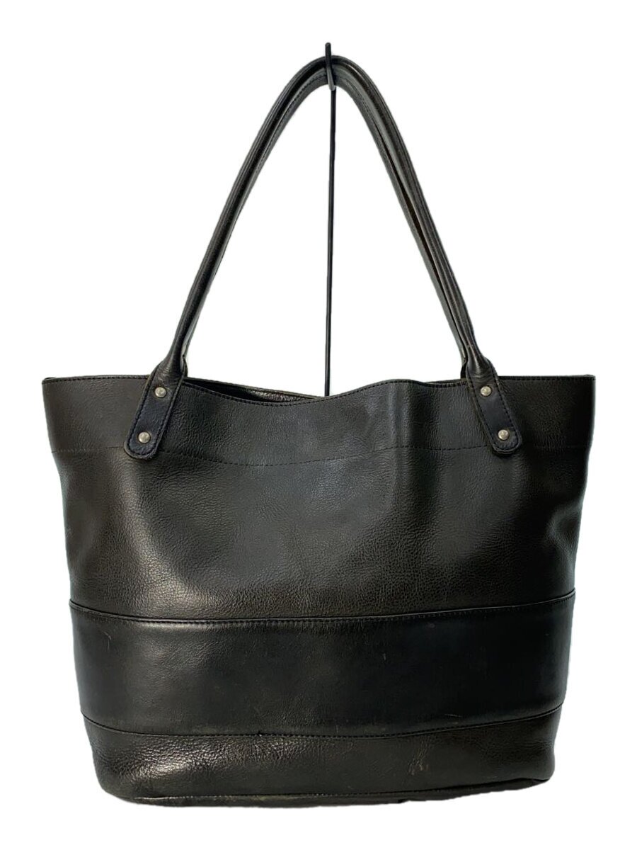 【中古】hobo◆トートバッグ/レザー/BLK/無地//【バッグ】
