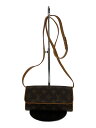 【中古】LOUIS VUITTON◆ポシェット・ツインPM_モノグラム・キャンバス_BRW/PVC/BRW【バッグ】