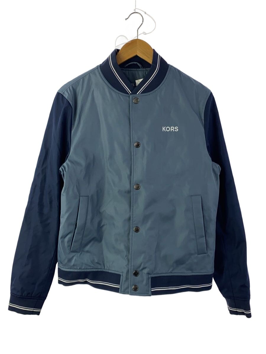 【中古】MICHAEL KORS◆スタジャン/S/ポリエステル/BLU/os3201x3pw【メンズウェア】