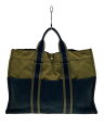 【中古】HERMES◆トートバッグ/キャンバス/KHK/無地/エールラインPM【バッグ】(4)