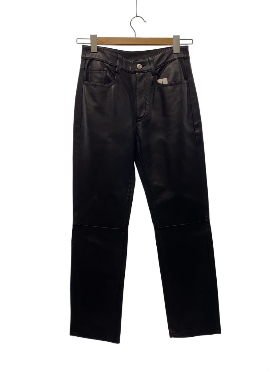 Leather - 【中古】MM6◆ボトム/38/レザー/BLK/無地/S32LA0224【レディースウェア】