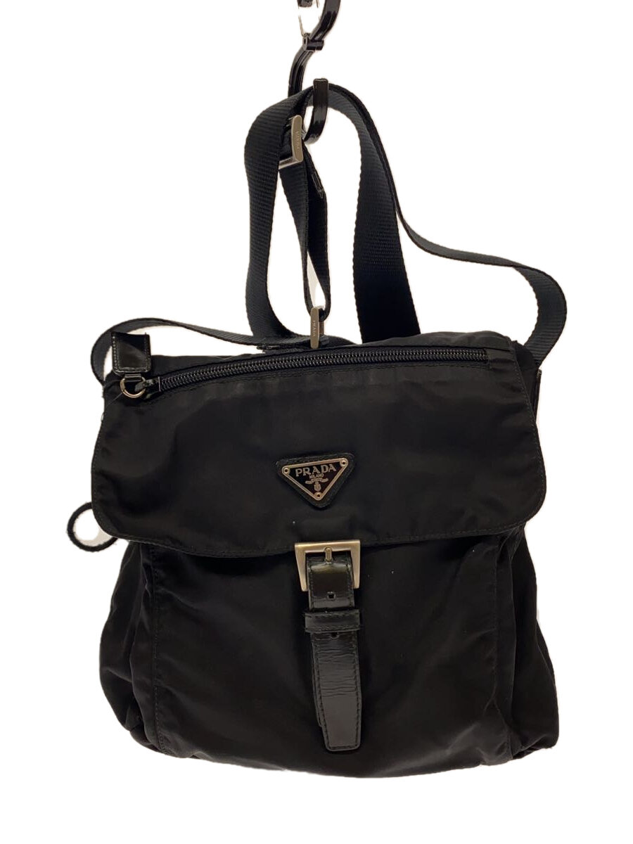 PRADA - 【中古】PRADA◆ショルダーバッグ/ナイロン/BLK/無地/BT8994【バッグ】