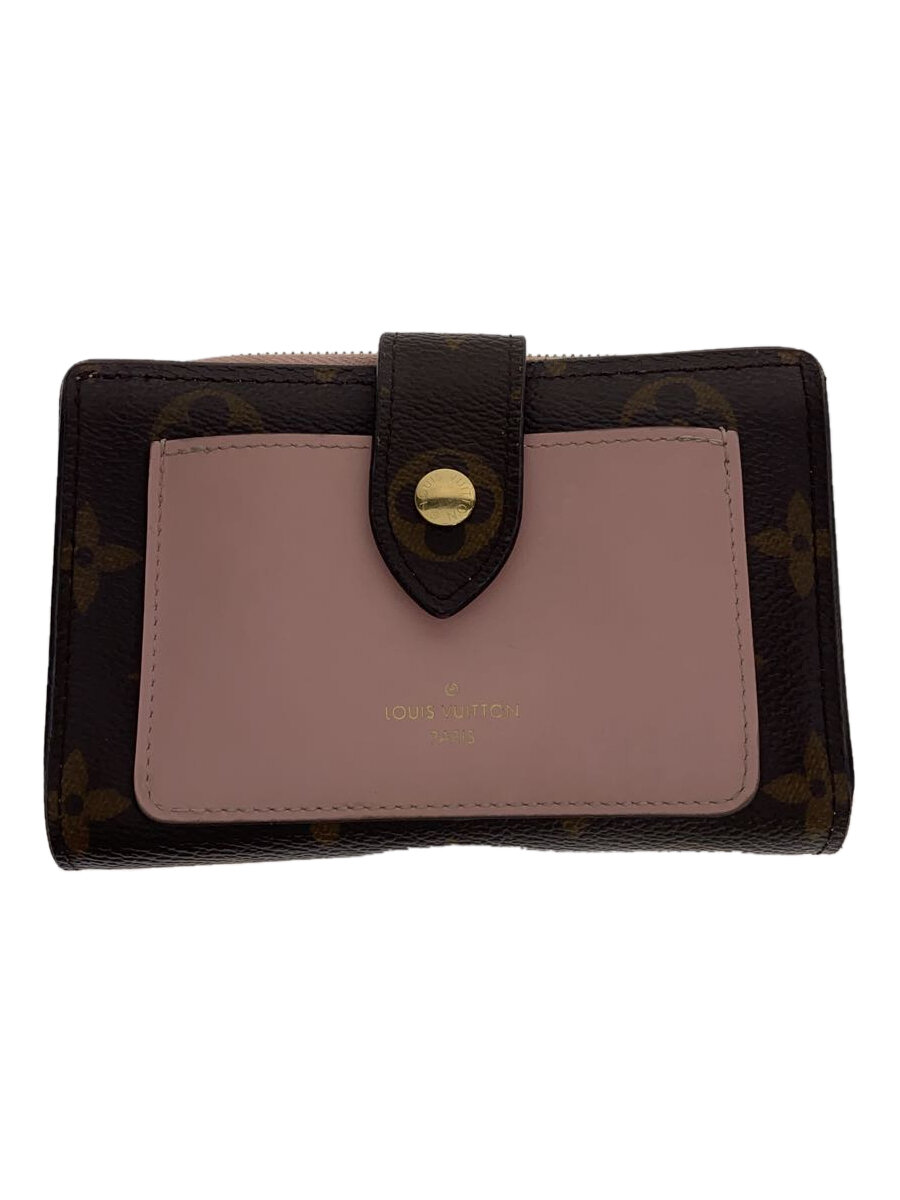 Rakuten - 【中古】LOUIS VUITTON◆ポルト・フォイユ・ジュリエット_モノグラム・キャンバス_BRW_ローズバレリーヌ/レザー/PNK/総柄//【服飾雑貨他】