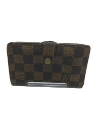 【中古】LOUIS VUITTON◆ポルト・フォイユ・ヴィエノワ_ダミエ・エベヌ_BRW/PVC/ブラウン/レディース/N61674【服飾雑貨他】