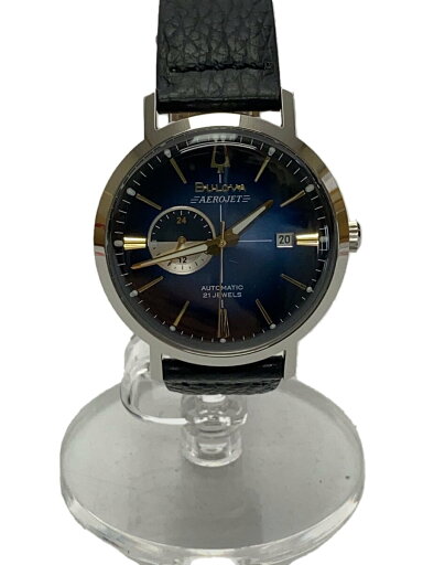 【中古】BULOVA◆CLASSIC COLLECTION/自動巻腕時計/アナログ/レザー/NVY/BLK/96B374【服飾雑貨他】 【中古】BULOVA◆CLASSIC COLLECTION/自動巻腕時計/アナログ/レザー/NVY/BLK/96B374【服飾雑貨他】
