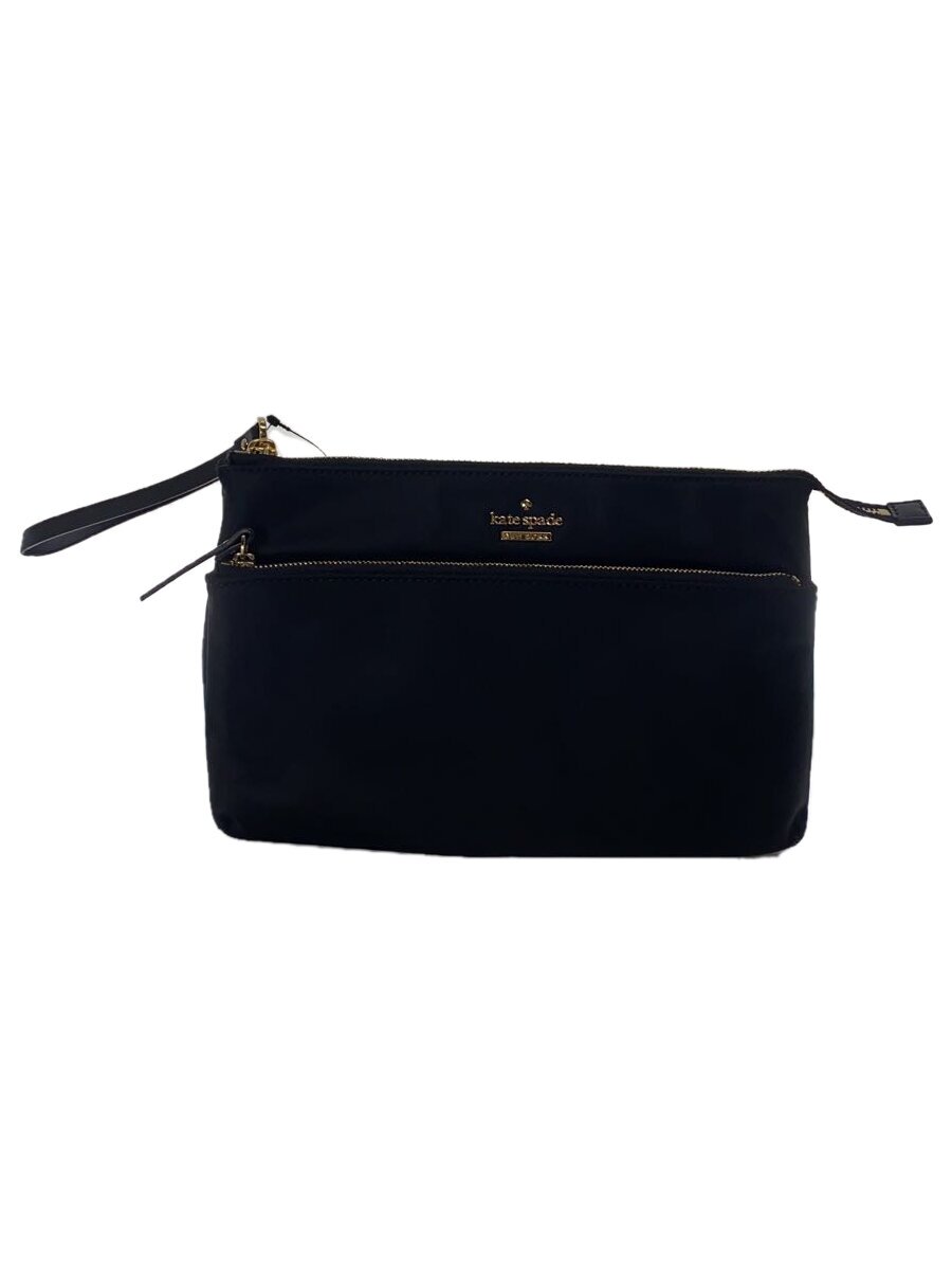 【中古】kate spade new york◆マザーズポーチ/クラッチバッグ/ナイロン/BLK【バッグ】