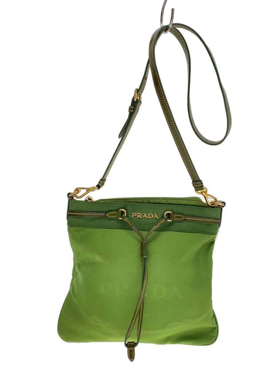 【中古】PRADA◆ショルダーバッグ/ナイロン/GRN【バッグ】