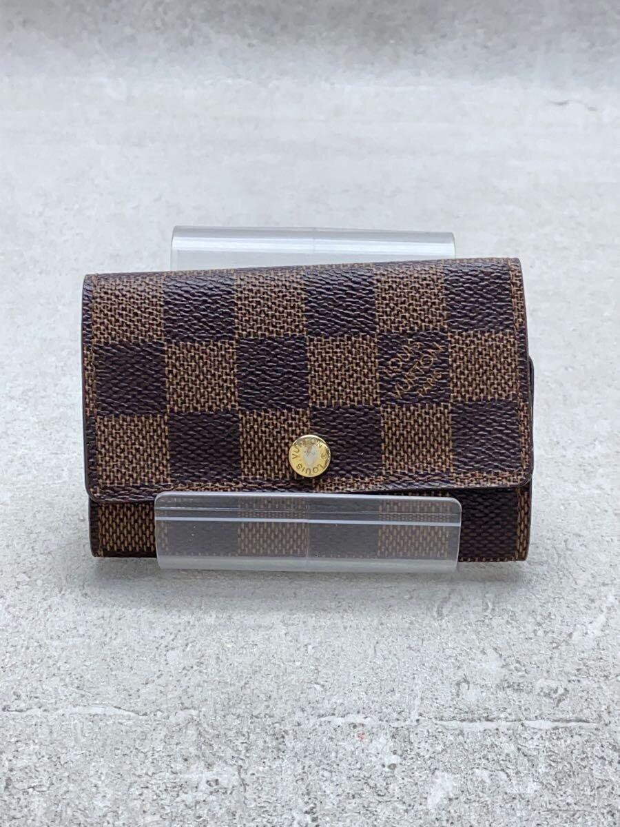 【中古】LOUIS VUITTON◆ミュルティクレ6_ダミエ・エベヌ_BRW/PVC/BRW/総柄/メンズ【服飾雑貨他】