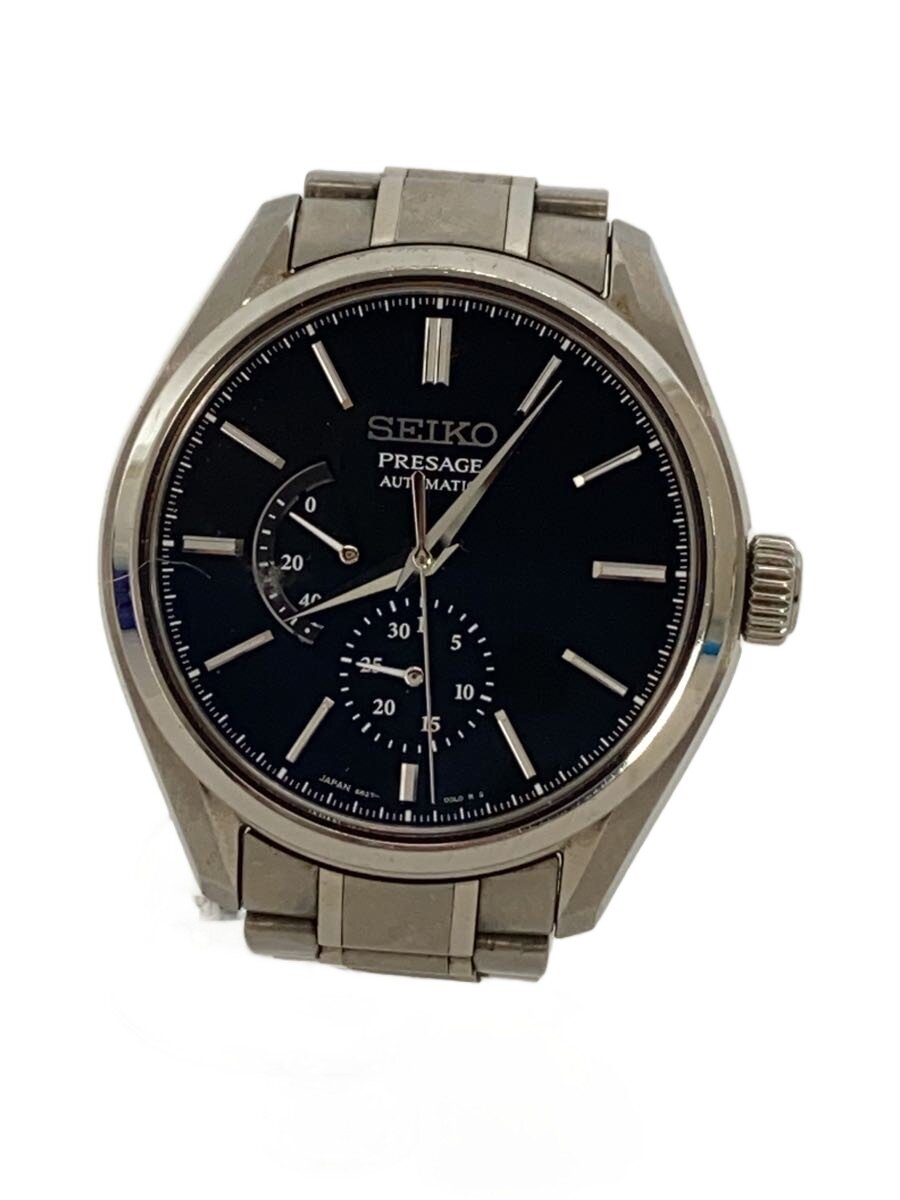 【中古】SEIKO◆プレサージュ/自動巻腕時計/6R27-00H0/裏スケ/シルバー//【服飾雑貨他】