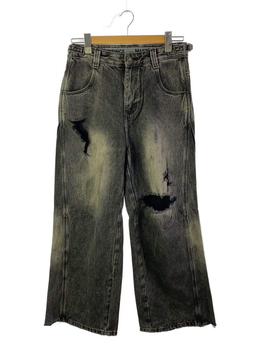 【中古】MAISONPRINCE◆サイドベルトワイドフレアデニムパンツ/ボトム/3/デニム/BLK/NZK6174【メンズウェア】