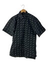 【中古】BALENCIAGA◆半袖シャツ/38/コットン/BLK/総柄/485989 TWA08【メンズウェア】