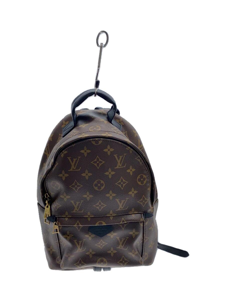 【中古】LOUIS VUITTON◆パームスプリングス・バックパックMM_モノグラム・マカサー_BRW/PVC/BRW//【バッグ】