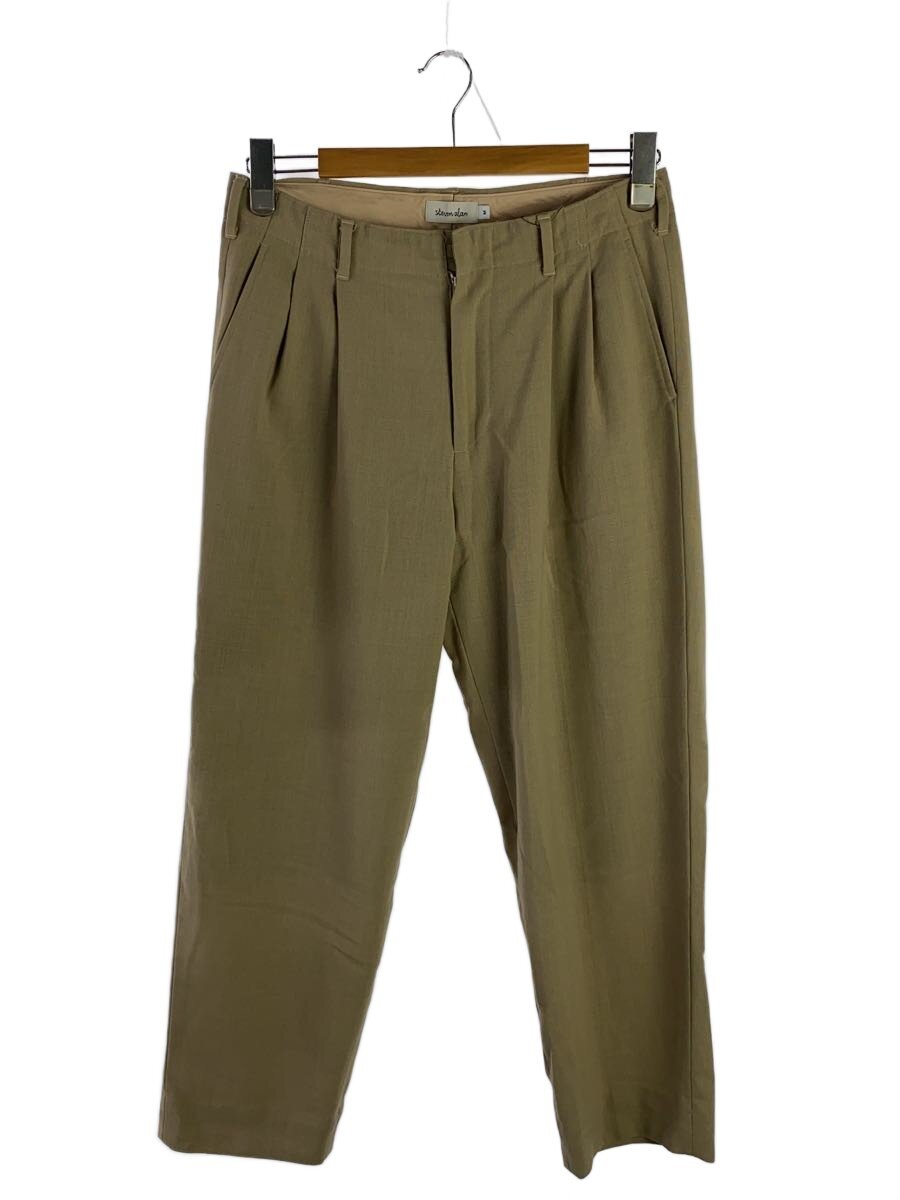 Steven Alan◆VN TRO 2PLEATED SLACKS-BOLD/ボトム/M/ウール/BEG/8114-217-0616