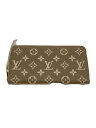 【中古】LOUIS VUITTON◆ジッピー・ウォレット_モノグラム・アンプラント_バイカラー//レザー/KHK/レディース/M81280【服飾雑貨他】