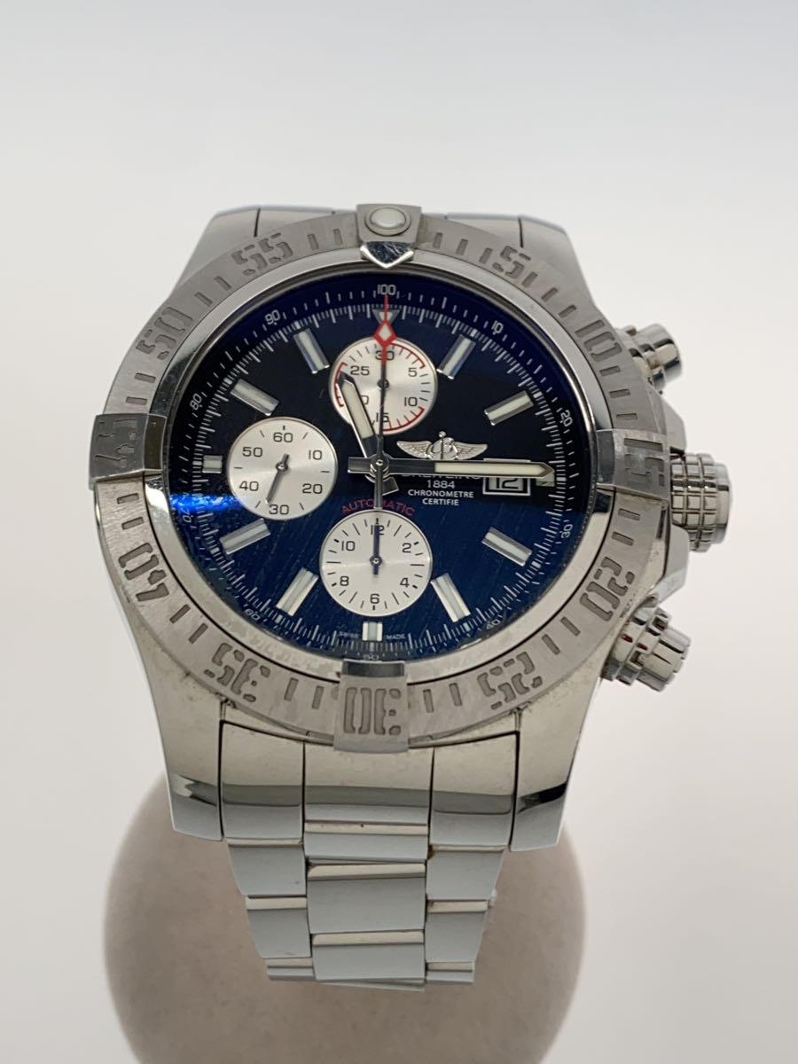 【中古】BREITLING◆?スーパー アベンジャーズ2/自動巻/アナログ/SLV/SLV/20231013日差+1【服飾雑貨他】