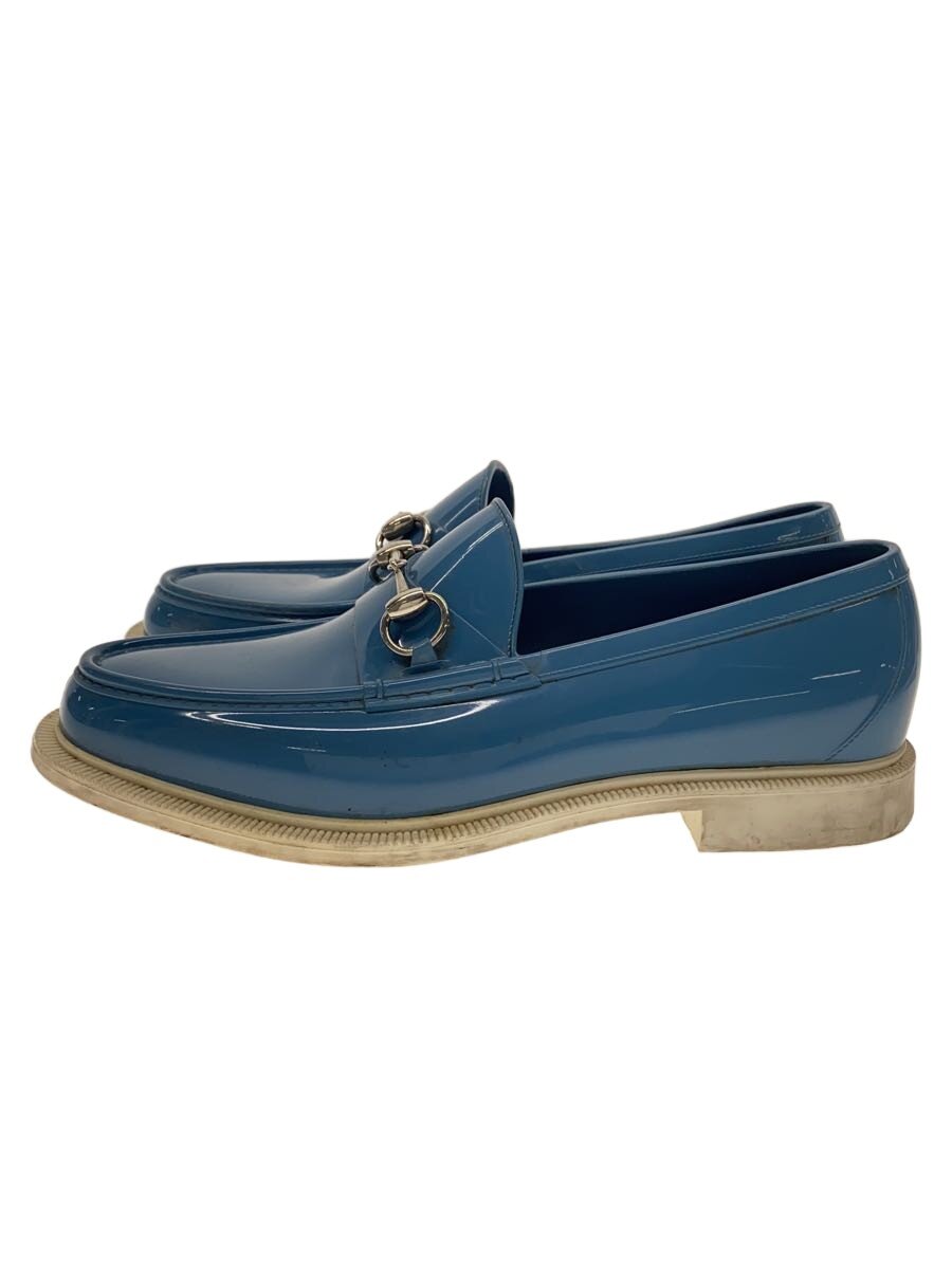 【中古】GUCCI◆スレ/ヨゴレ/変色/ホースビット/ローファー/UK7/BLU【シューズ】
