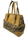 【中古】COACH◆ハンドバッグ/キャンバス/BRW/総柄/6892【バッグ】