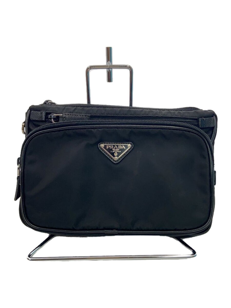 【中古】PRADA◆ボディバッグ/ウエストバッグ/ナイロン/BLK/黒【バッグ】
