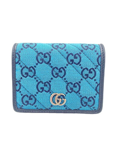 【中古】GUCCI◆2つ折り財布/キャンバス/BLU/レディース/466492・0416/ダイアゴナル/GGマーモント【服飾雑貨他】 【中古】GUCCI◆2つ折り財布/キャンバス/BLU/レディース/466492・0416/ダイアゴナル/GGマーモント【服飾雑貨他】