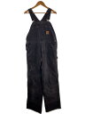 【中古】Carhartt◆オーバーオール/36/デニム/BLK//【メンズウェア】