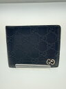 【中古】GUCCI◆2つ折り財布/レザー/BLK/総柄/メンズ/473916【服飾雑貨他】
